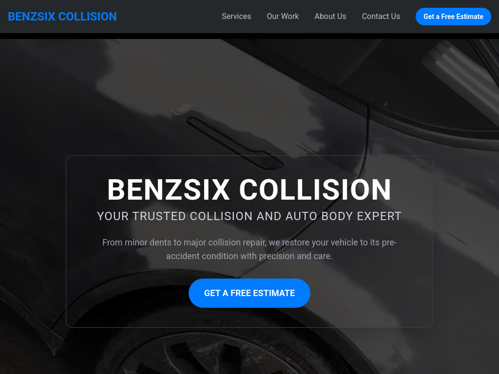 Benzsix Collision website