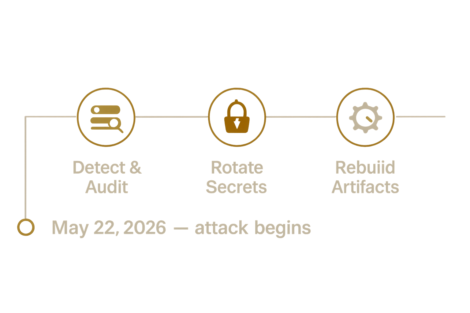 Timeline illustrating the Laravel-Lang attack window and remediation steps